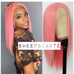 14” Pink Straight Lace Front Wigs